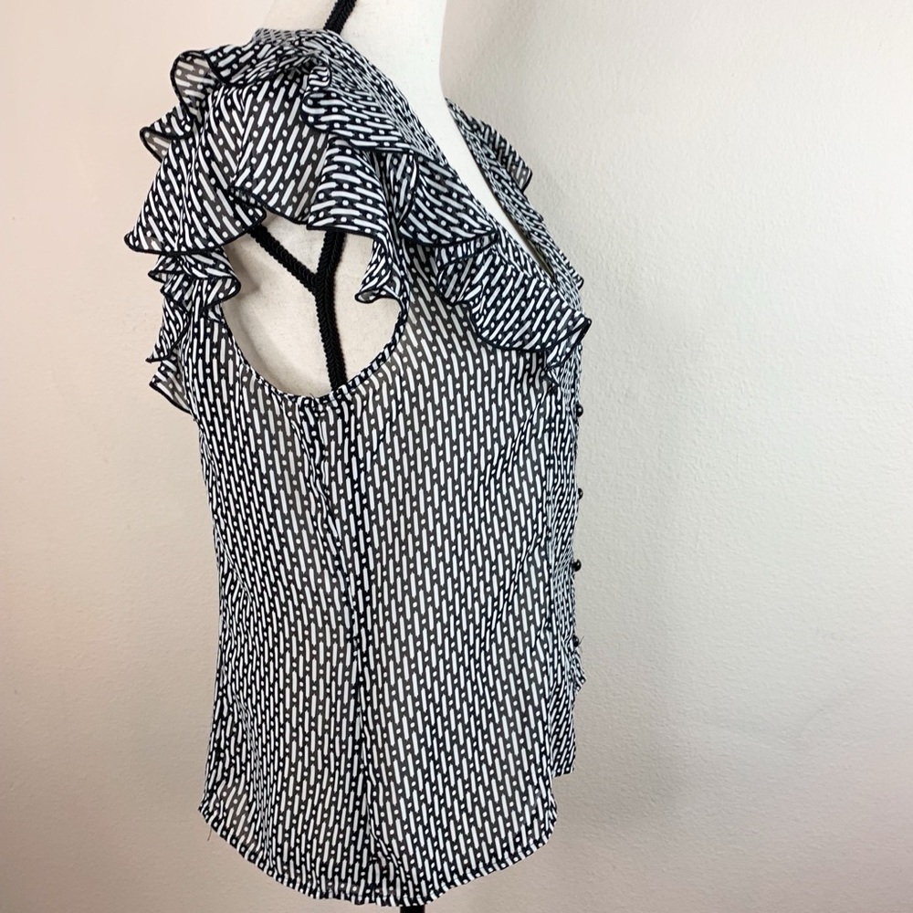 Ab Studio Blouse Button Front Top - image 3